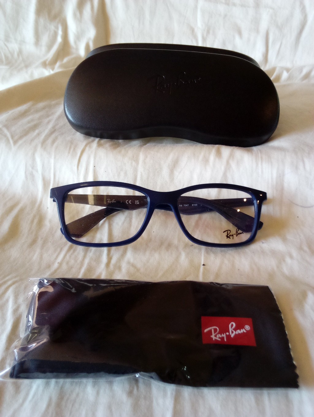 Ray-Ban Rb7047 8100 Polished Blue Gold Eyeglasses 54mm